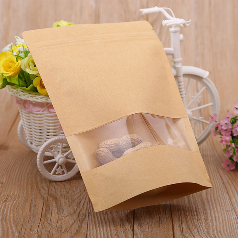 50Pcs Food Grade Kraft Stand U - огляд і ціна Food Snacks In Usa