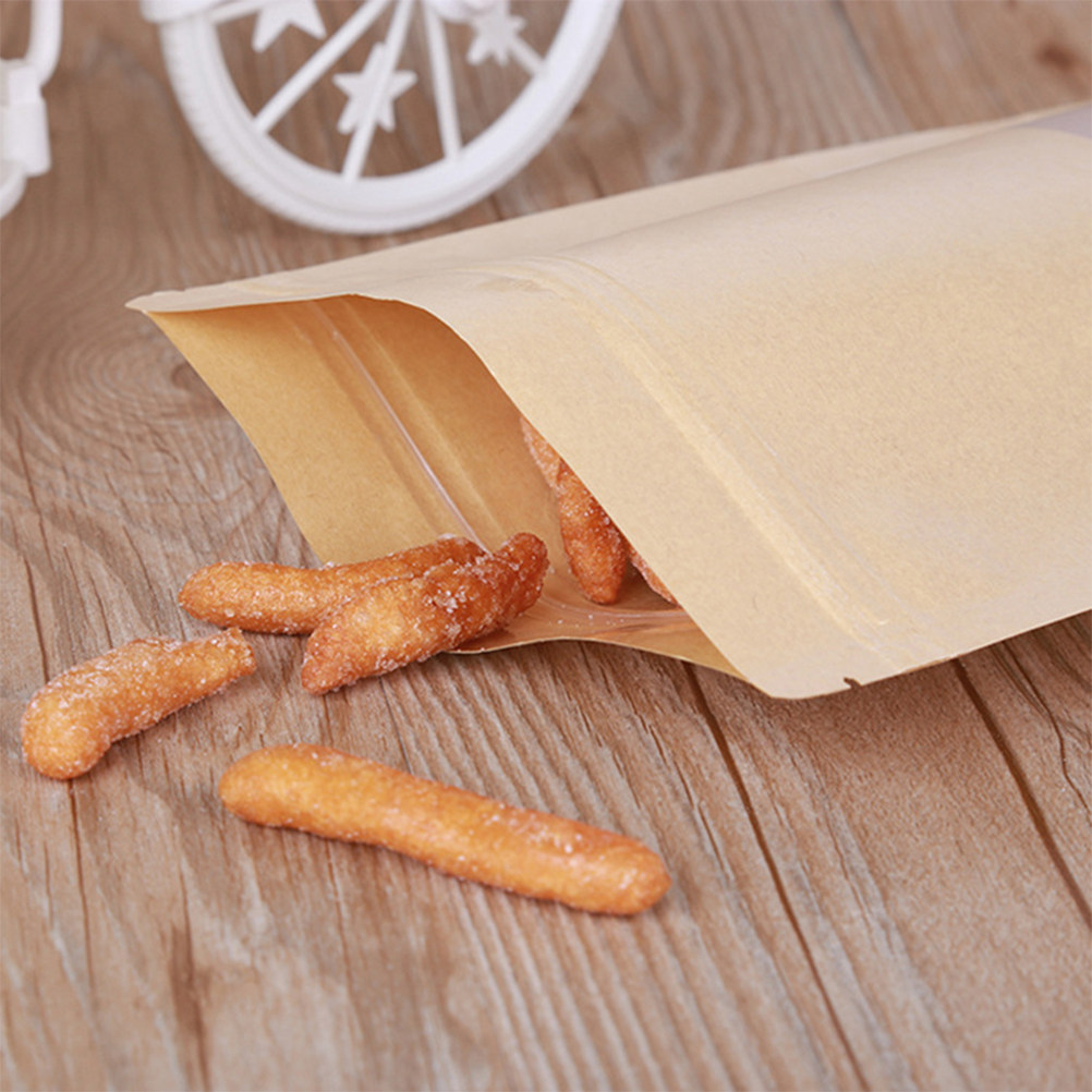 50Pcs Food Grade Kraft Stand U - огляд і ціна Food Snacks In Usa