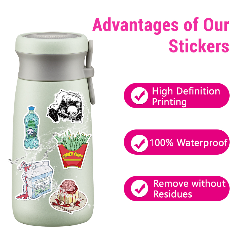 50PCS Zombie Food Stickers Cut - огляд і ціна Zombie Snacks